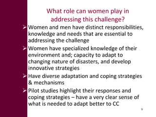 Climate change: Are women important in addressing this challenge?