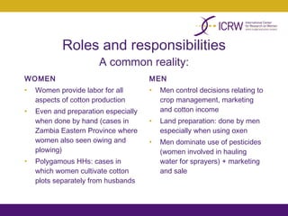 Integrating gender into a small-scale cotton development program