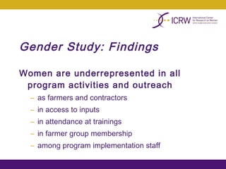 Integrating gender into a small-scale cotton development program