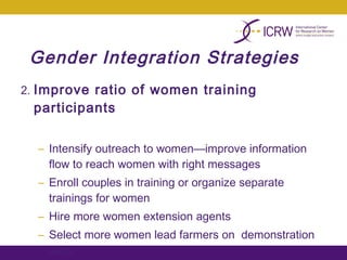 Integrating gender into a small-scale cotton development program