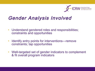 Integrating gender into a small-scale cotton development program