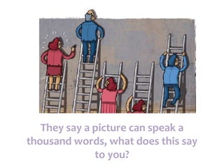 They say a picture can speak a
thousand words, what does this say
to you?
 