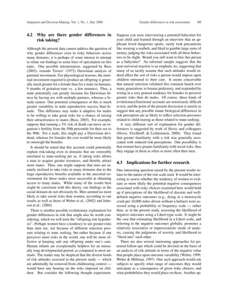 Gender differences in risk assessmen | PDF