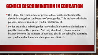 Refusing Discrimination Gender discrimination | PPTX