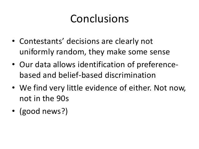 Gender discrimination in transition. Evidence form a game show