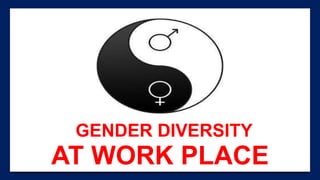 AT WORK PLACE
GENDER DIVERSITY
 