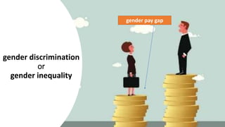 gender discrimination
or
gender inequality
gender pay gap
 