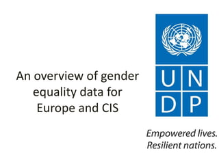 An overview of gender
   equality data for
    Europe and CIS
 