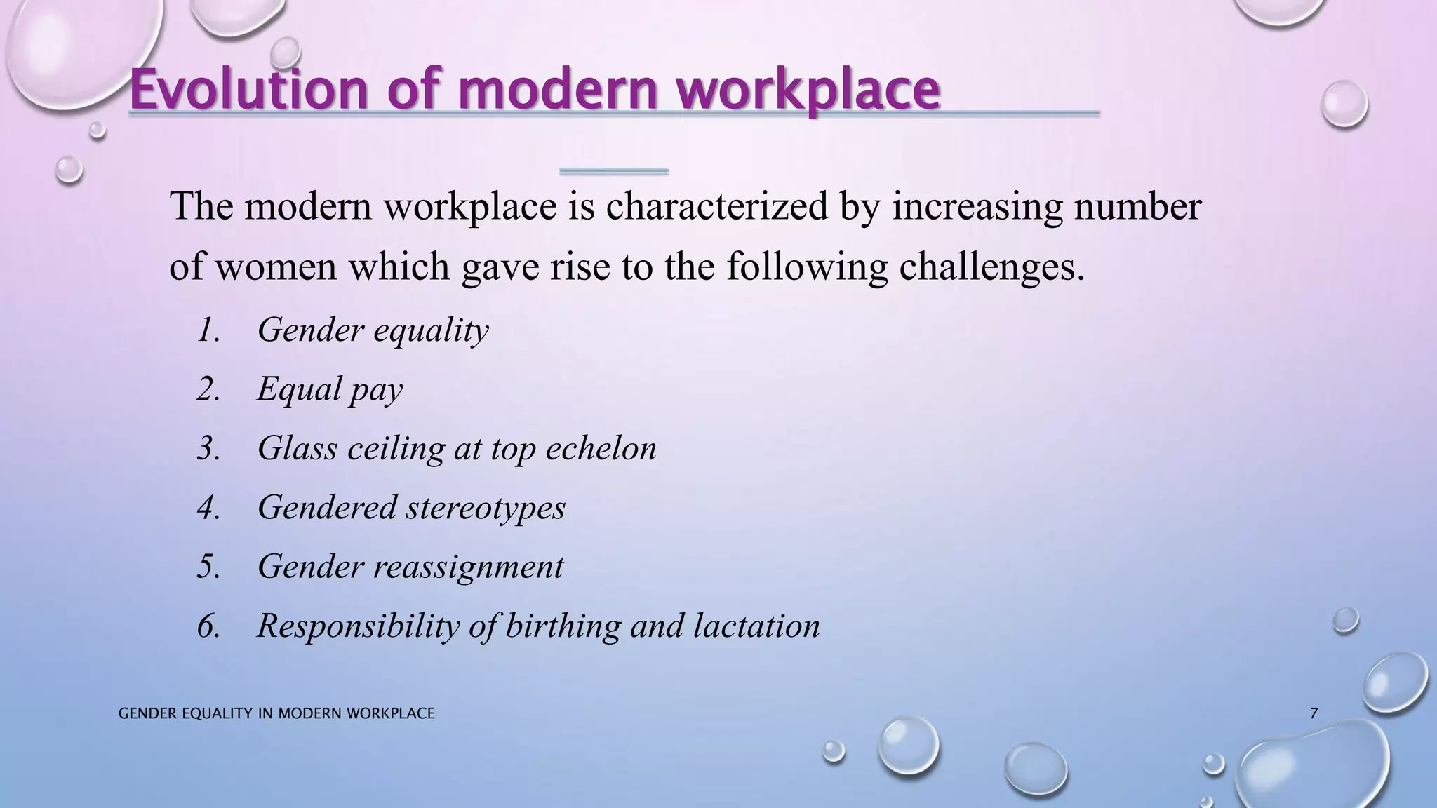 Gender equality in modern workplace | PPTX