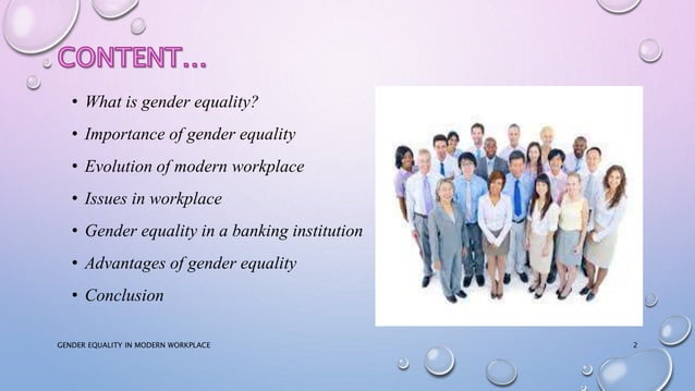Gender equality in modern workplace | PPTX | Debated Sensitive Social ...