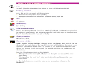 Gender equity movement in schools