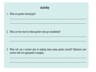 Gender equity movement in schools