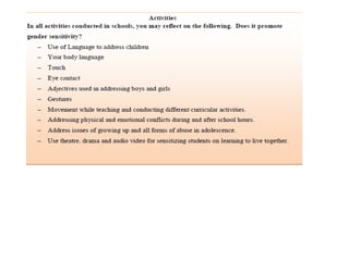 Gender equity movement in schools