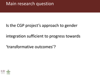 From gender analysis to transforming gender norms: Using empowerment pathways to enhance gender equity and food security in Tanzania