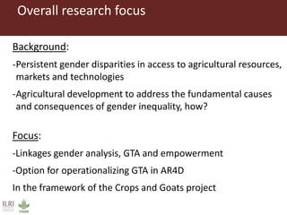 From gender analysis to transforming gender norms: Using empowerment pathways to enhance gender equity and food security in Tanzania
