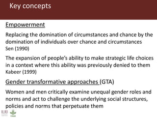 From gender analysis to transforming gender norms: Using empowerment pathways to enhance gender equity and food security in Tanzania