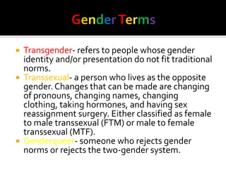 Gender identity and sexual orientation pp | PPTX