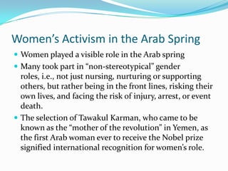 Gendering The Arab Spring | PPTX