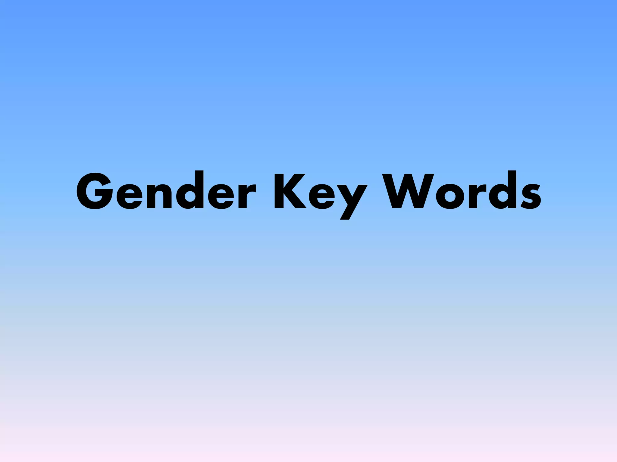 Gender key words | PPTX