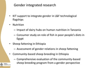 Gender Research in the Livestock and Fish CGIAR research program