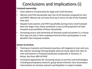 Gender and livestock value chains in Kenya and Tanzania