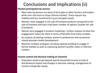 Gender and livestock value chains in Kenya and Tanzania