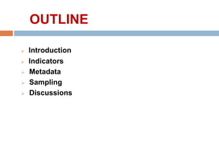 Gender, livestock and livelihood indicators