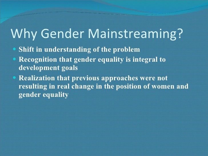 Gender Mainstreaming