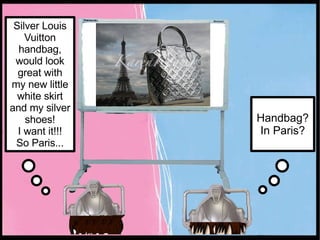 Silver Louis Vuitton handbag, would look great with my new little white skirt and my silver shoes! I want it!!! So Paris... Handbag? In Paris? 