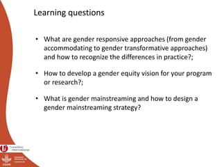 Module 2: Gender Strategy Development