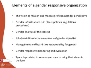 Module 3: Gender responsive organizations