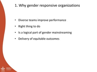 Module 3: Gender responsive organizations