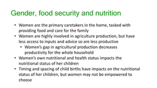 The importance of gender for promoting food security and nutrition ...