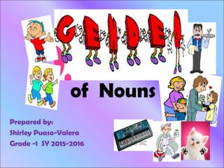of Nouns
Prepared by:
Shirley Puaso-Valera
Grade -1 SY 2015-2016
 