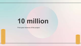 10 million
First-year revenue of the project
 
