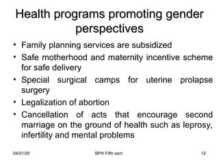 Integrating Gender Perspectives in Health Programs and HR Implications ...