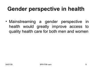 Integrating Gender Perspectives in Health Programs and HR Implications ...