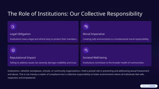 Redressing Sexual Harassment and Abuse: Pathways to Justice, Safety ...