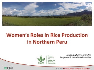 Incorporating the gender dimension on the use of rice technologies in Latin America 