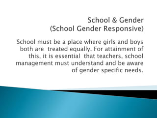 Gender School and Curriculum final | PPTX