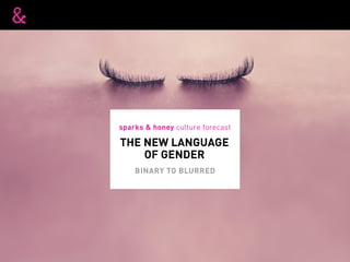 THE NEW LANGUAGE
OF GENDER
sparks & honey culture forecast
BINARY TO BLURRED
 