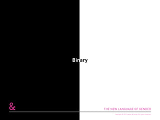 Binary
THE NEW LANGUAGE OF GENDER
Copyright © 2015 sparks & honey. All rights reserved.
 