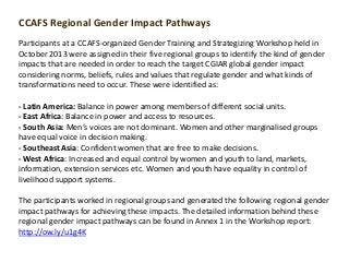 Regional Impact Pathways: Gender