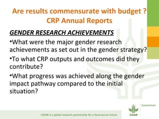 Gender Responsive Research