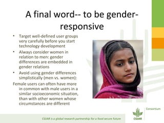Gender Responsive Research