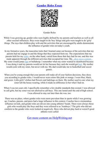 Gender Role Essays | PDF
