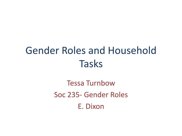 Gender roles and household tasks | PPT
