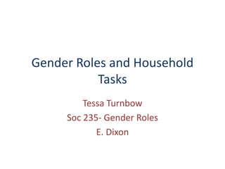 Gender roles and household tasks | PPT