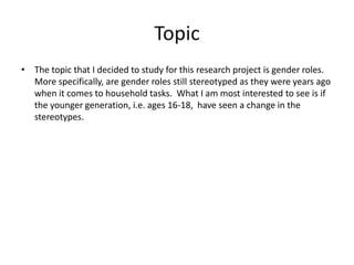 Gender roles and household tasks | PPT