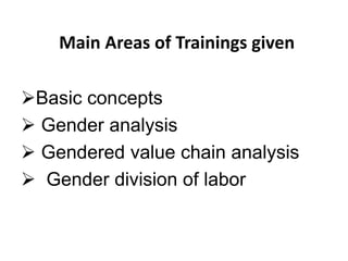 Gender capacity development action plan performance report: Module 1